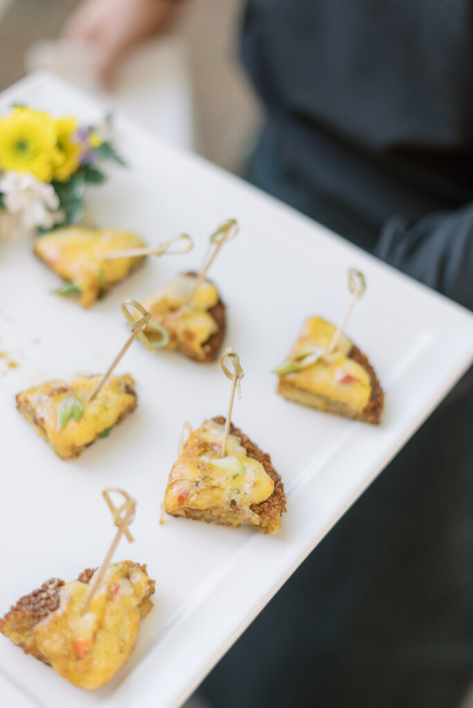 Small bites on a server's tray