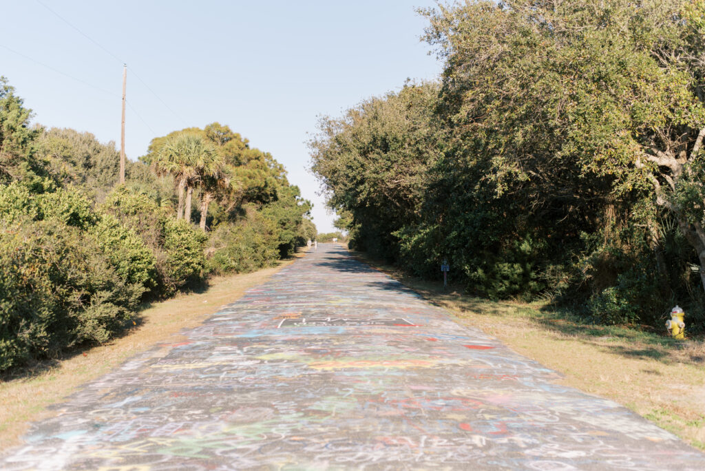 Graffiti road on Folly Beach